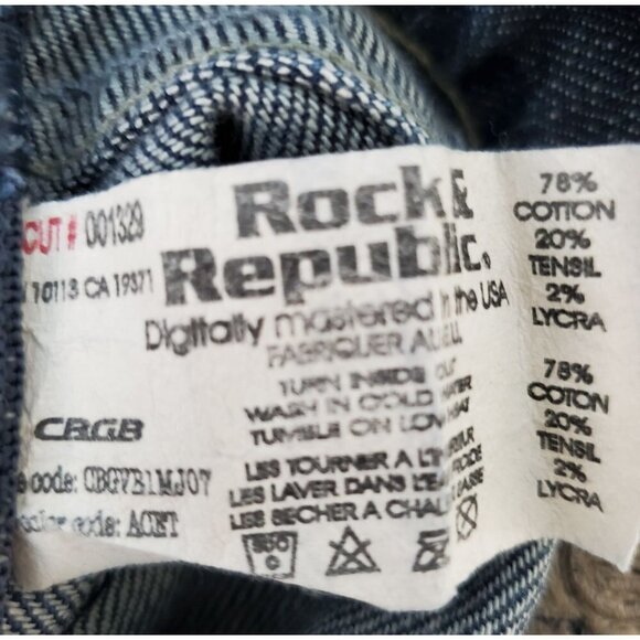 Rock&Republic Button Fly Jeans for Neiman Marcus Straight Leg Womens Low Rise 28 - Picture 10 of 10